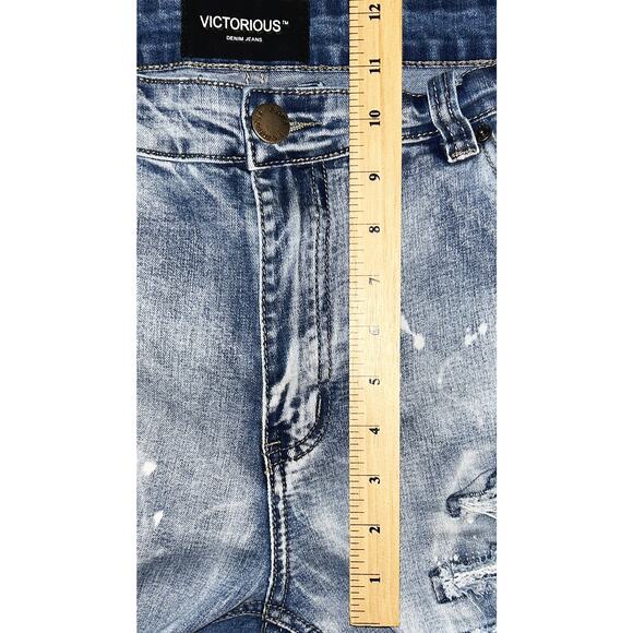 Victorious Ripped High-Rise Stretch Skinny Jeans Men's 36X32 - Picture 3 of 7